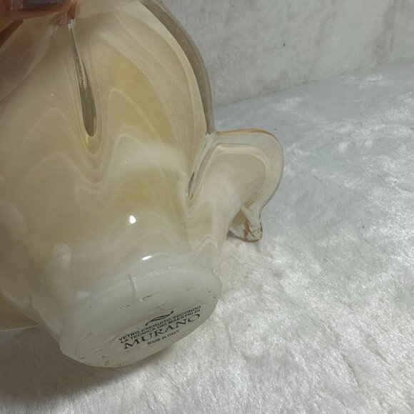 Murano Handcrafted Glass Flower-Shaped Bowl Mid Century Second Technique - Picture 8 of 10